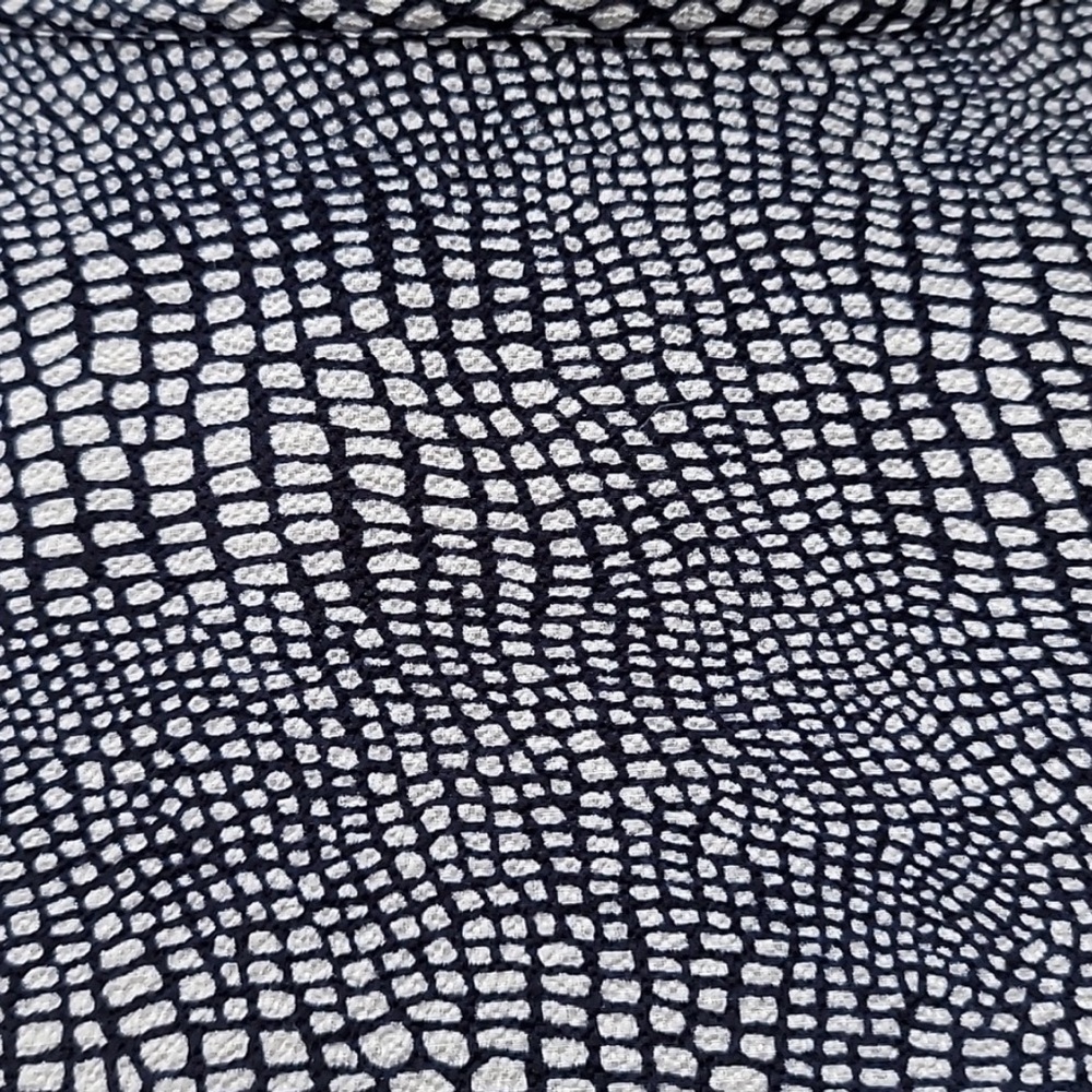 Michael Kors Women's Navy Blue and White Patterned Top - Picture 7 of 9